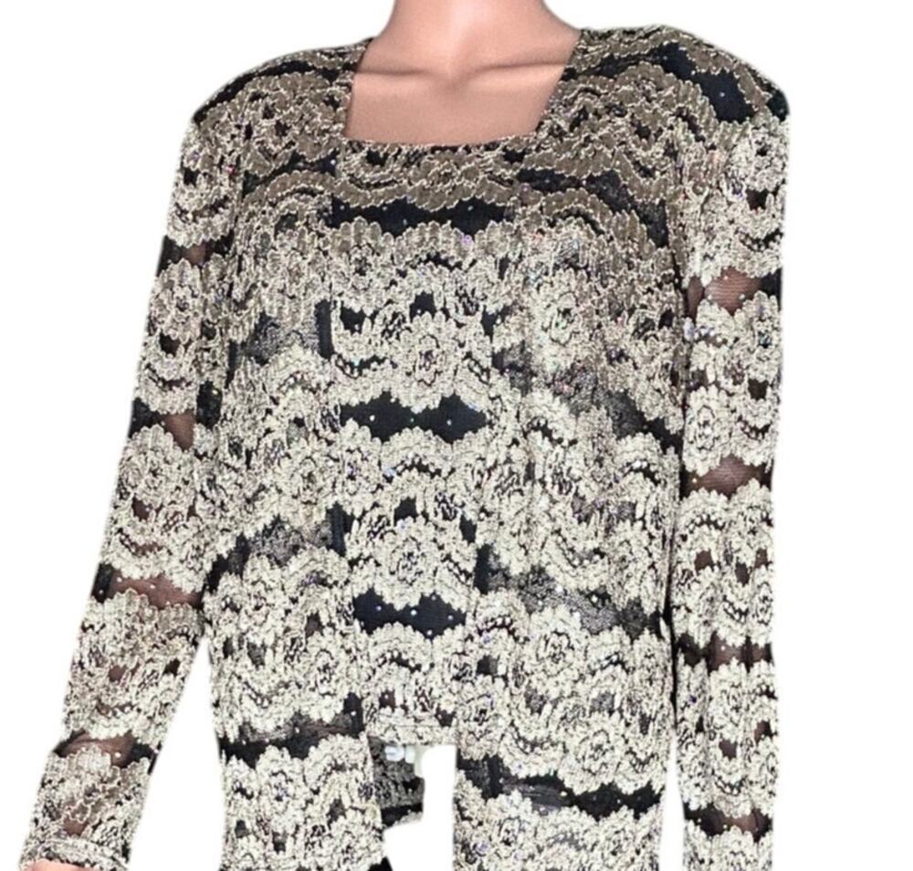 R & M Vintage sequined cardigan and tank set women's size 10